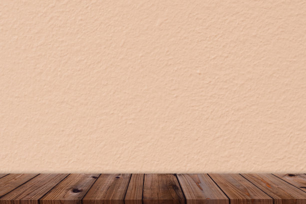 3d米色工作室背景展示，混凝土墙纹理与木制桌面，裸色水泥展示与棕色木地板，化妆品展示概念，销售，秋季网上商店，秋季图片下载