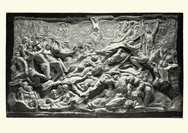 人类激情的圣殿一个巨大的大理石浮雕，艺术图片下载