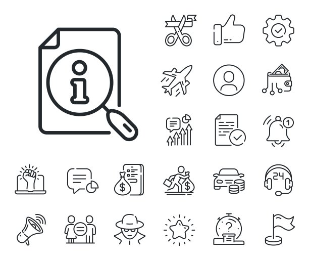 搜索信息行图标。用户手动签名。工薪族，性别平等，警铃响。向量图片下载