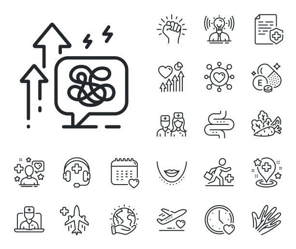 压力增长线图标：焦虑抑郁聊天标志，在线医生、患者和药物图片下载