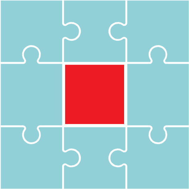 拼图或自闭症拼图块扁平矢量图标，适用于应用和网站图片下载