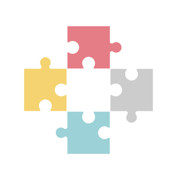 拼图或自闭症拼图块扁平矢量图标，适用于应用和网站图片下载