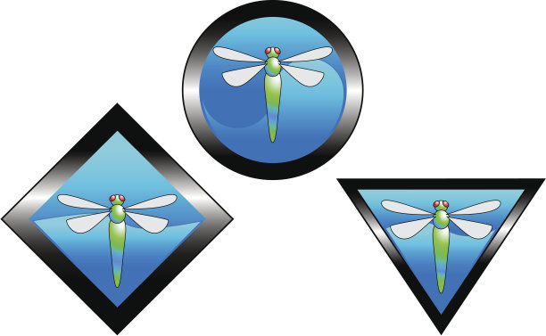 蓝色蜻蜓图标图片下载