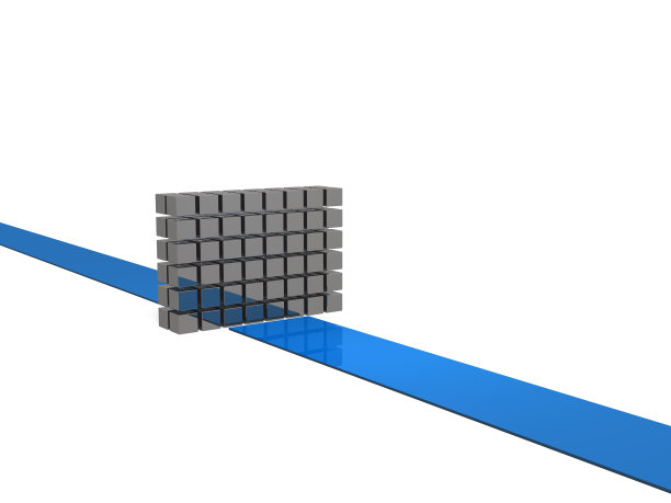 一堵坚固的墙挡住了小路。代表意外事故的抽象概念。麻烦和破坏。项目延迟因素。3 d渲染。图片下载