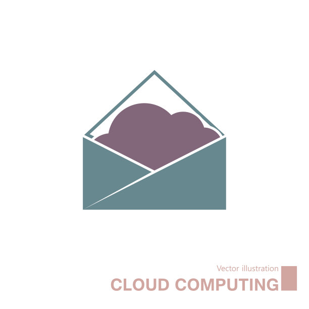 矢量绘制的云计算图标。图片下载