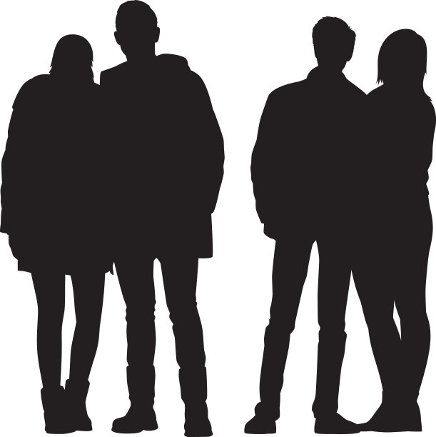 夫妻构成轮廓图片下载