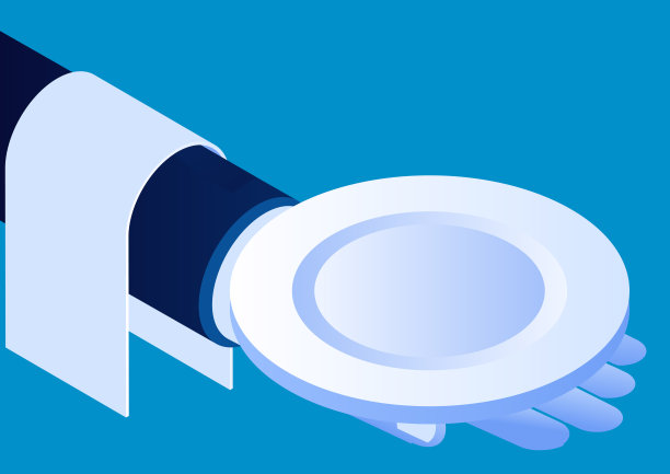 商业服务的概念说明，服务员手里拿着盘子图片下载