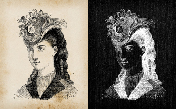 19世纪的时装、配饰和发型模特图片下载