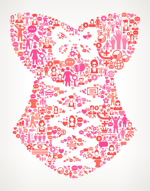 束身衣妇女的权利和女性赋权图标模式图片下载