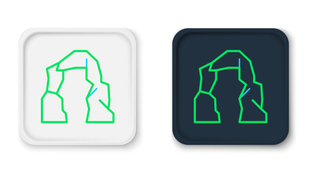 线条大峡谷图标孤立在白色图片下载