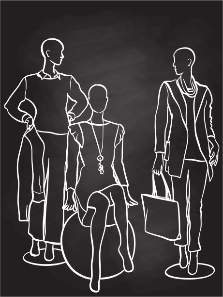 最新流行时尚人体模型黑板图片下载