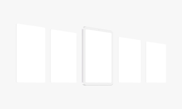 粘土平板电脑模型与空白网页图片下载