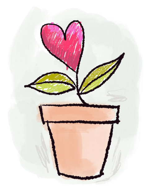 爱心植物画图片下载