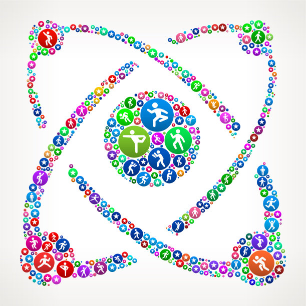 原子人在运动健身图标模式图片下载