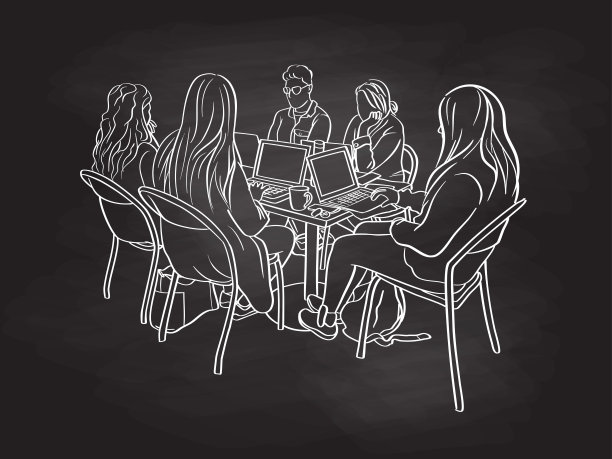 小组项目学生桌子黑板图片下载