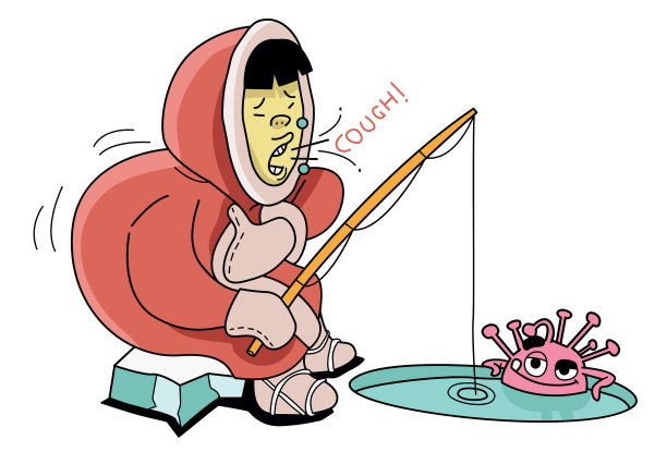 爱斯基摩人的咳嗽感染了covid图片下载