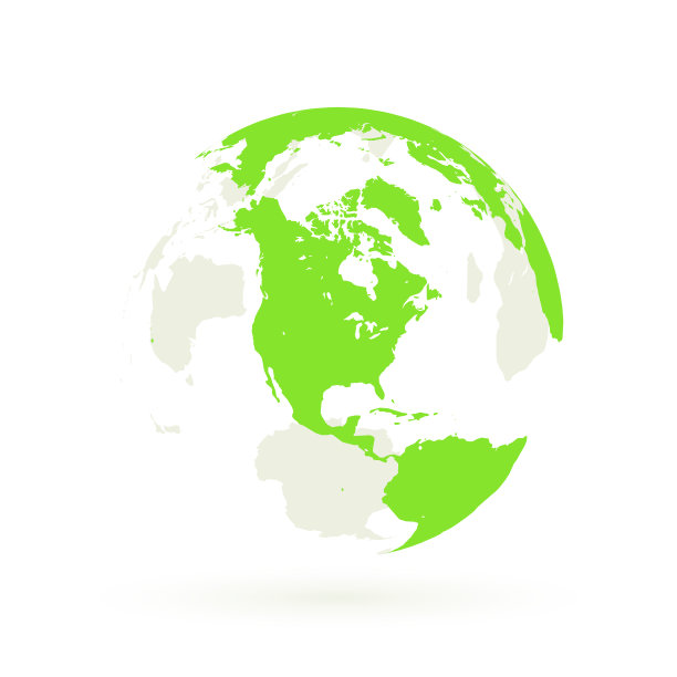 地球聚焦北美和北极。图片下载