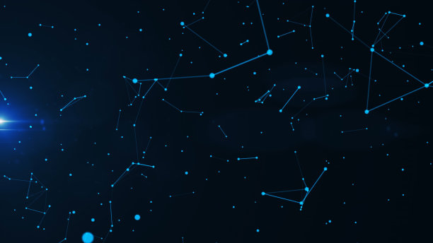 4k Plexus抽象技术未来网络与循环背景。图片下载