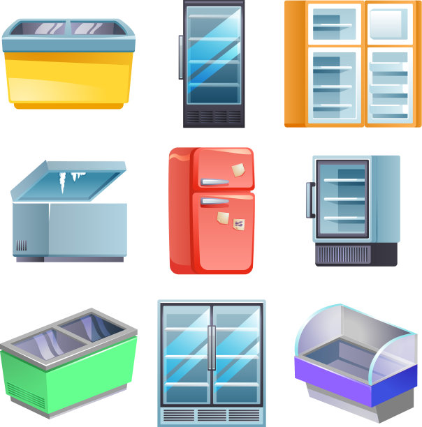 冰箱图标设置卡通风格图片下载