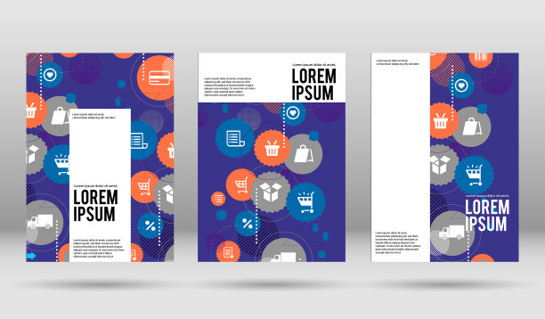 电子商务图标封面设计模板图片下载