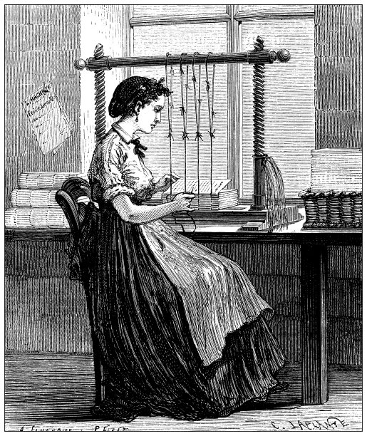 19世纪工业、技术和工艺的古玩插画:装订图片下载