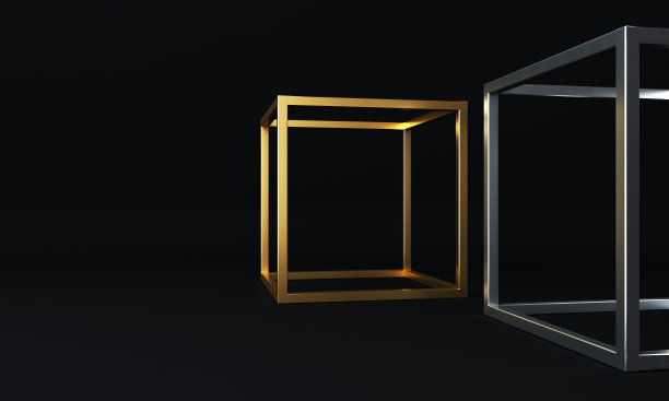 两个抽象的立方体图片下载