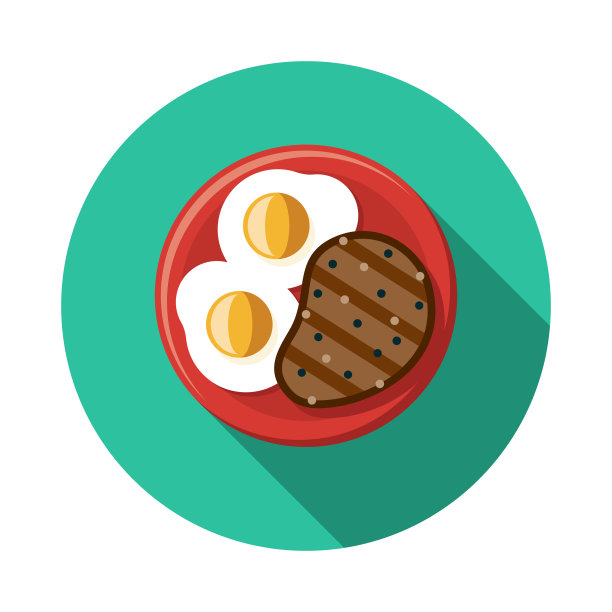牛排和鸡蛋食品图标图片下载