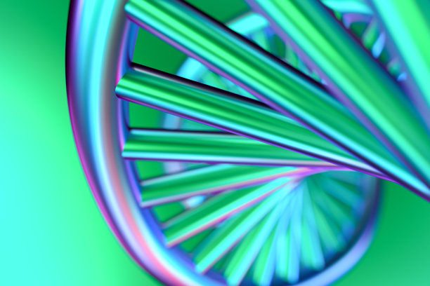 DNA螺旋分子结构多色图片下载