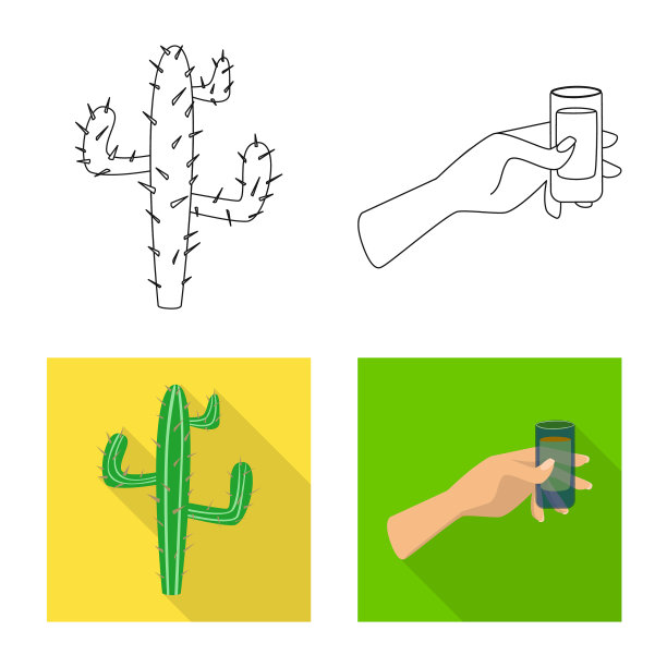 咖啡馆和拉丁图标集图片下载