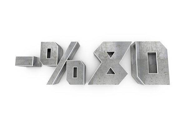 80%折扣金属文本隔离在白色图片下载