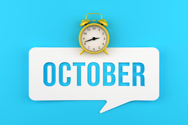 时钟和十月的演讲泡沫图片下载