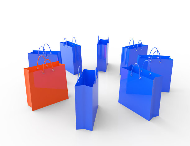彩色购物袋图片下载
