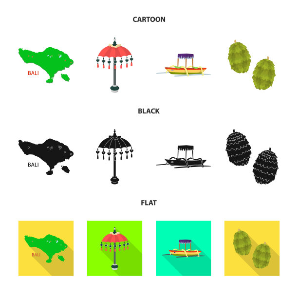 孤立的对象和旅行标志设置和图片下载