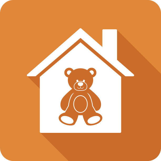 房子泰迪熊图标剪影图片下载