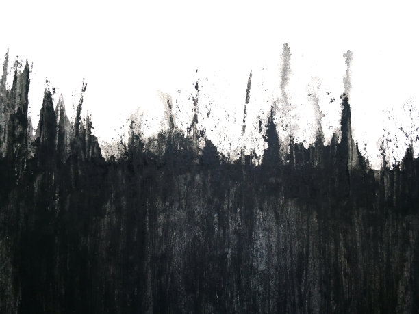 水彩黑色亚洲墨水抽象手绘。图片下载