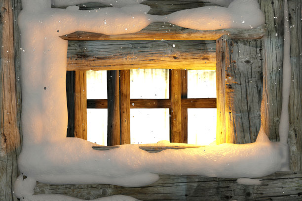 冬天窗外飘着雪花图片下载