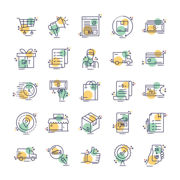 电子商务线路图标概念。图片下载