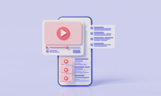 手机和视频播放器与谈话评论，博客频道，视频流，直播数字流，被动收入，影响者。在线视频和社交媒体概念。三维图标渲染图图片下载