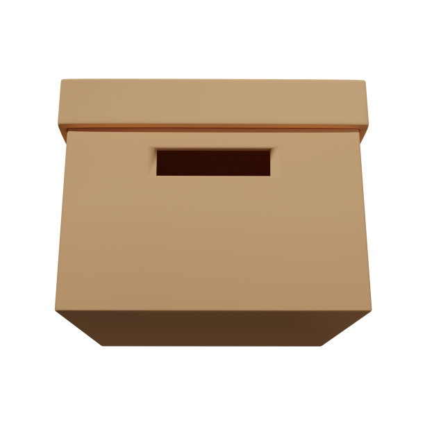 带有盖子和手柄的3D存储盒，3D渲染图像，包含剪切路径。图片下载