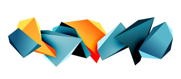 三维低多边形三角形几何设计图片下载