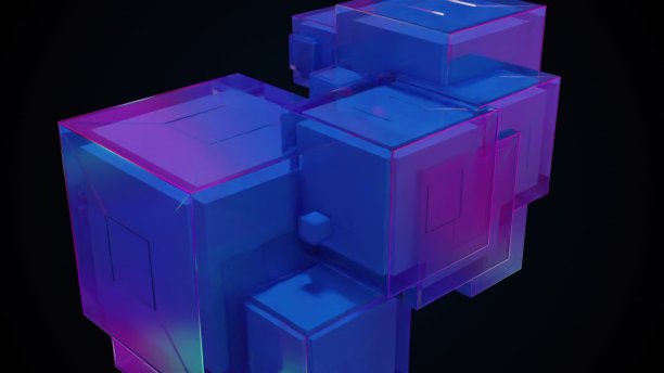 玻璃数码立方体图片下载