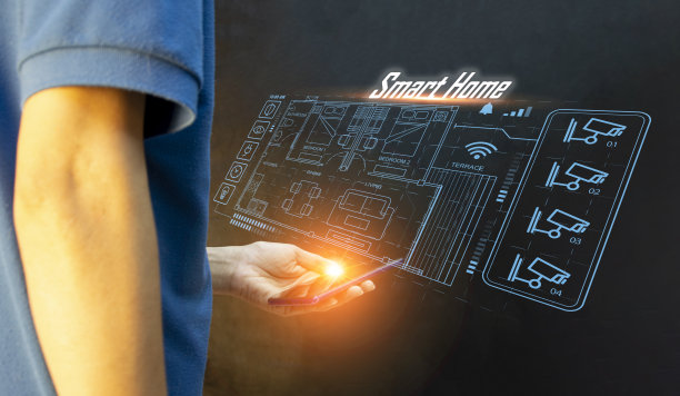 IP wifi无线安防摄像头支持互联网安装技术，安防系统，智能家居应用。图片下载