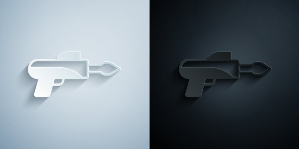 纸剪鱼叉图标孤立在灰色图片下载