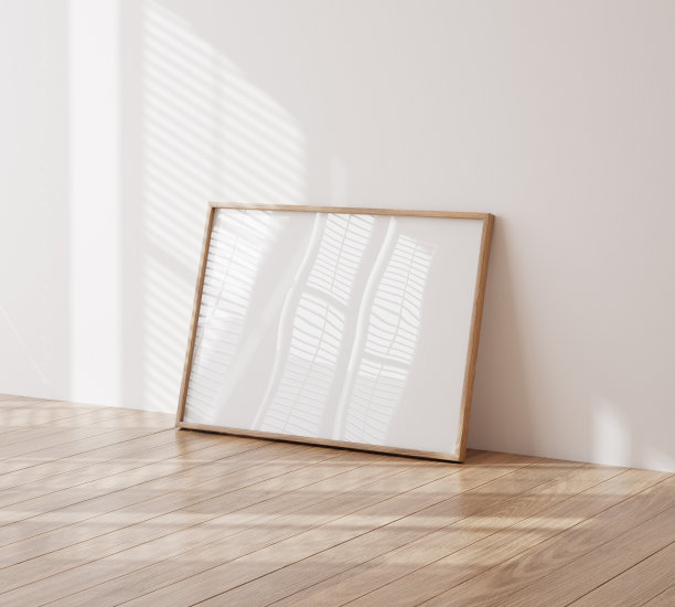 用天然木制家具模拟儿童房的框架图片下载