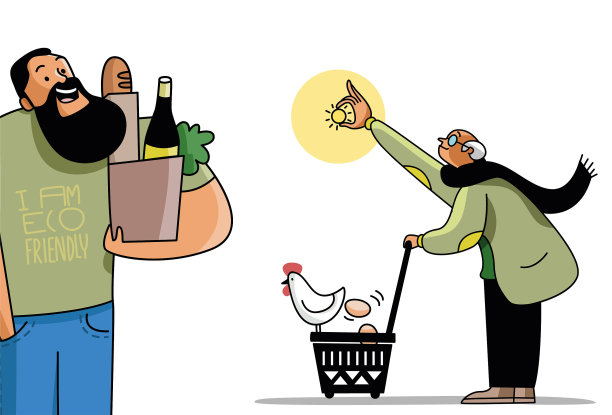 生态和环境友好的人。他们关心地球，吃生物、有机、生态和100%天然的食物，不含防腐剂和染料图片下载