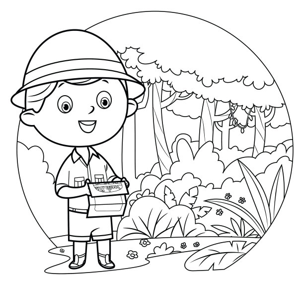 黑与白，可爱的童子军图片下载