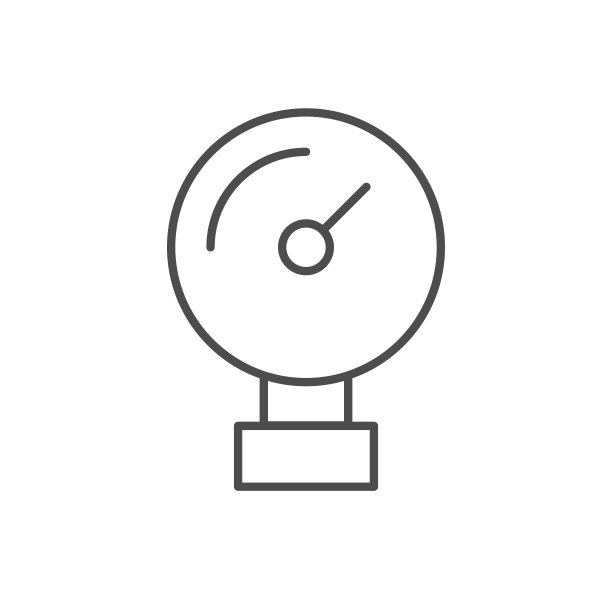 工业压力计线条轮廓图标图片下载