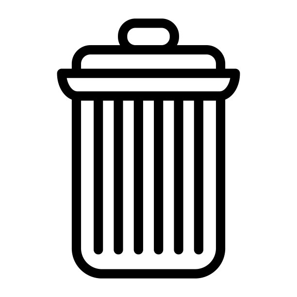 金属垃圾桶线条图标。垃圾容器符号，白色背景上的轮廓式象形文字。垃圾回收标识移动概念网页设计。矢量图形。图片下载