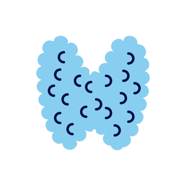 甲状腺矢量线图标图片下载