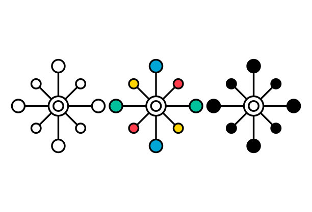 多渠道数字设计图标，全渠道扁平网络符号，互联网矢量素材图片下载